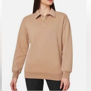 MONDETTA LADIES COLLARED FLEECE PULLOVER TOP